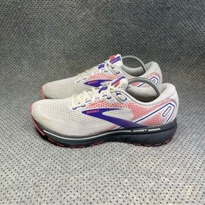 Brooks Ghost 14 White Blue Pink Running Shoes Size 11.5 Women’s